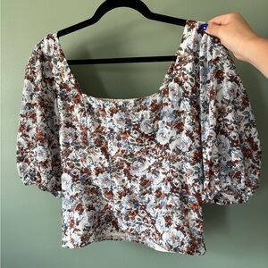 Floral Puff Sleeve Top
